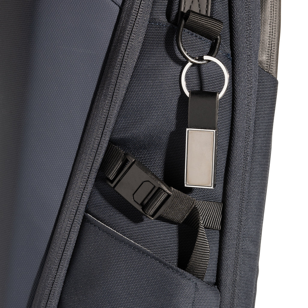 Lyxig PU-nyckelring RCS återvunnen zinklegering