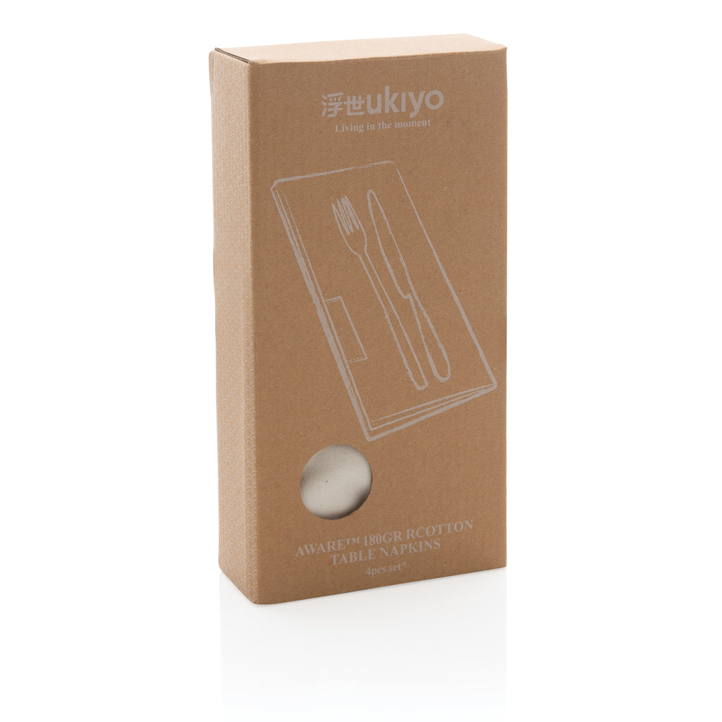 Ukiyo Aware™ 180gr servetter i återvunnen bomull, 4st