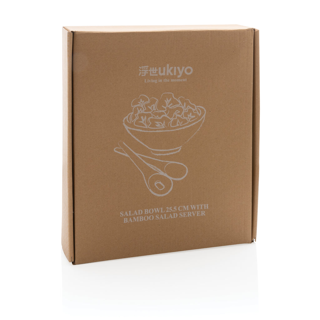 Ukiyo salladsskål med bestick i bambu