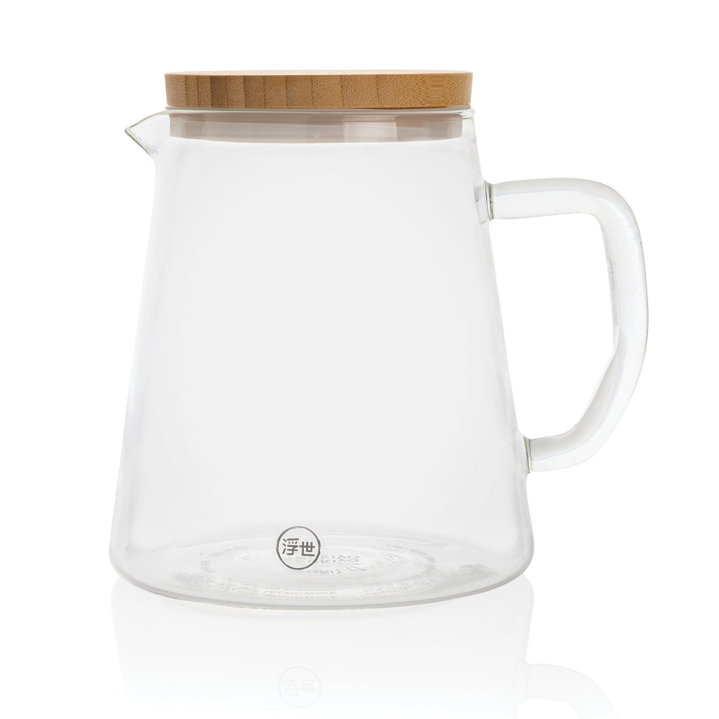 Ukiyo karaff i borosilikatglas med bambulock 1.2L