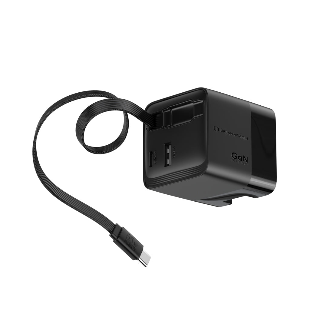 Urban Vitamin Mendocino 65W GaN-laddare med utdragbar kabel
