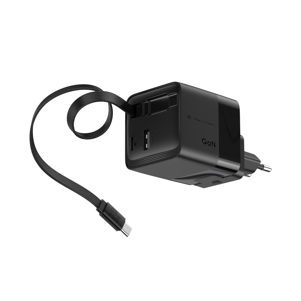 Urban Vitamin Mendocino 65W GaN-laddare med utdragbar kabel