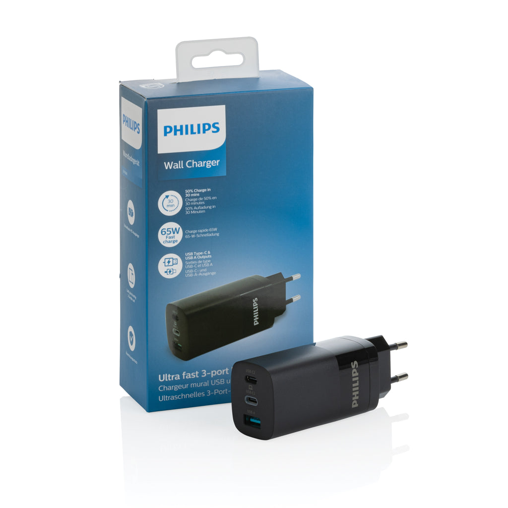Philips 65W ultrasnabb PD 3-port USB-väggadapter