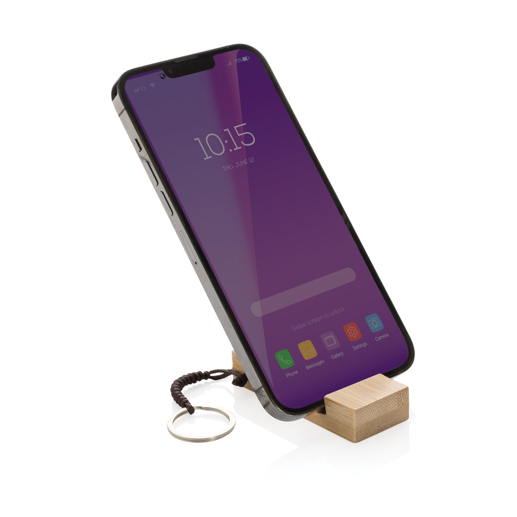Standkey bambu nyckelring telefonstativ