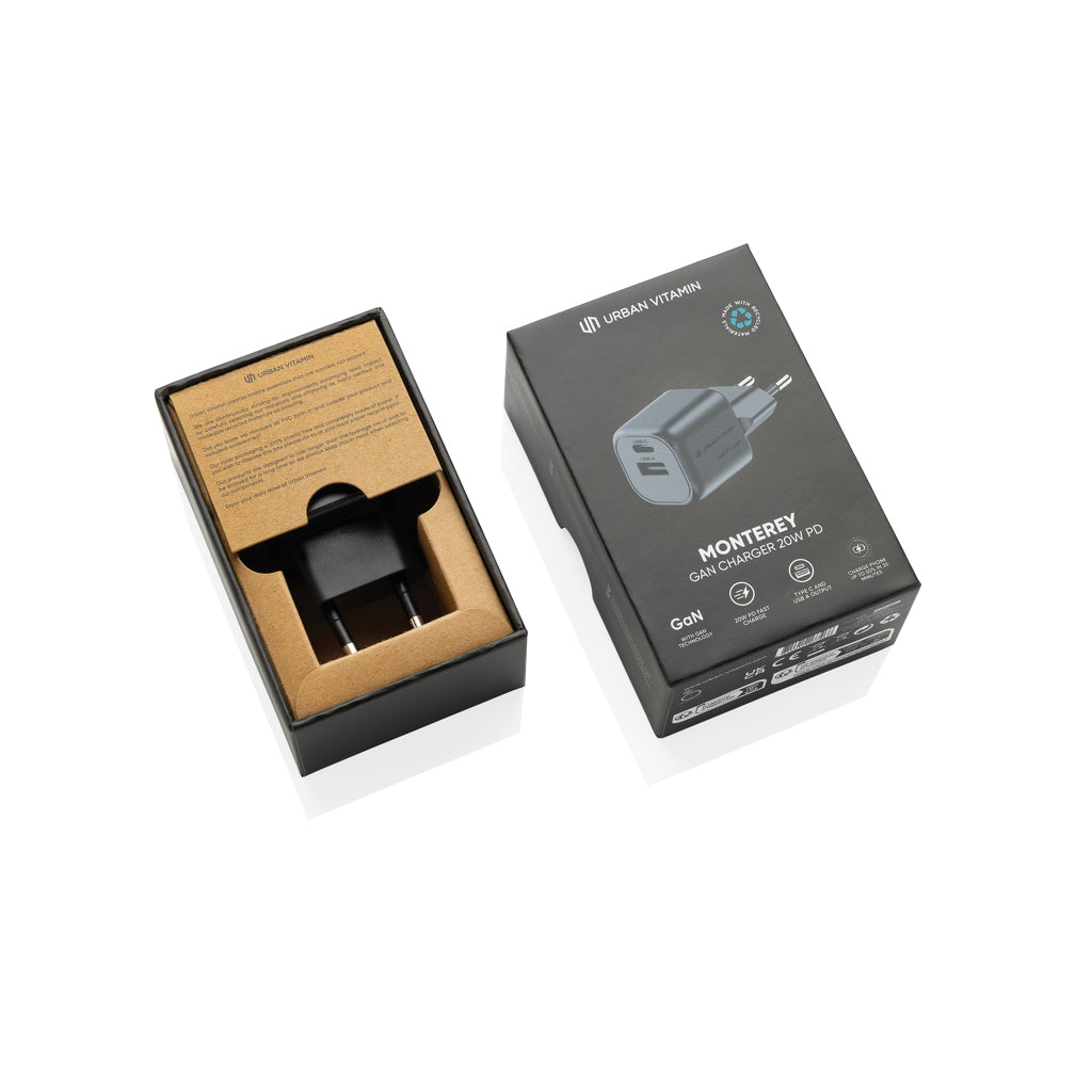 Urban Vitamin Monterey RCS återvunnen plast 20W GAN-laddare