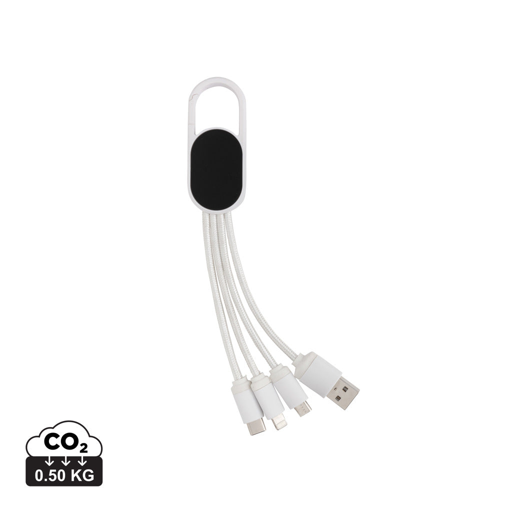 4-i-1 kabel med karbinclip