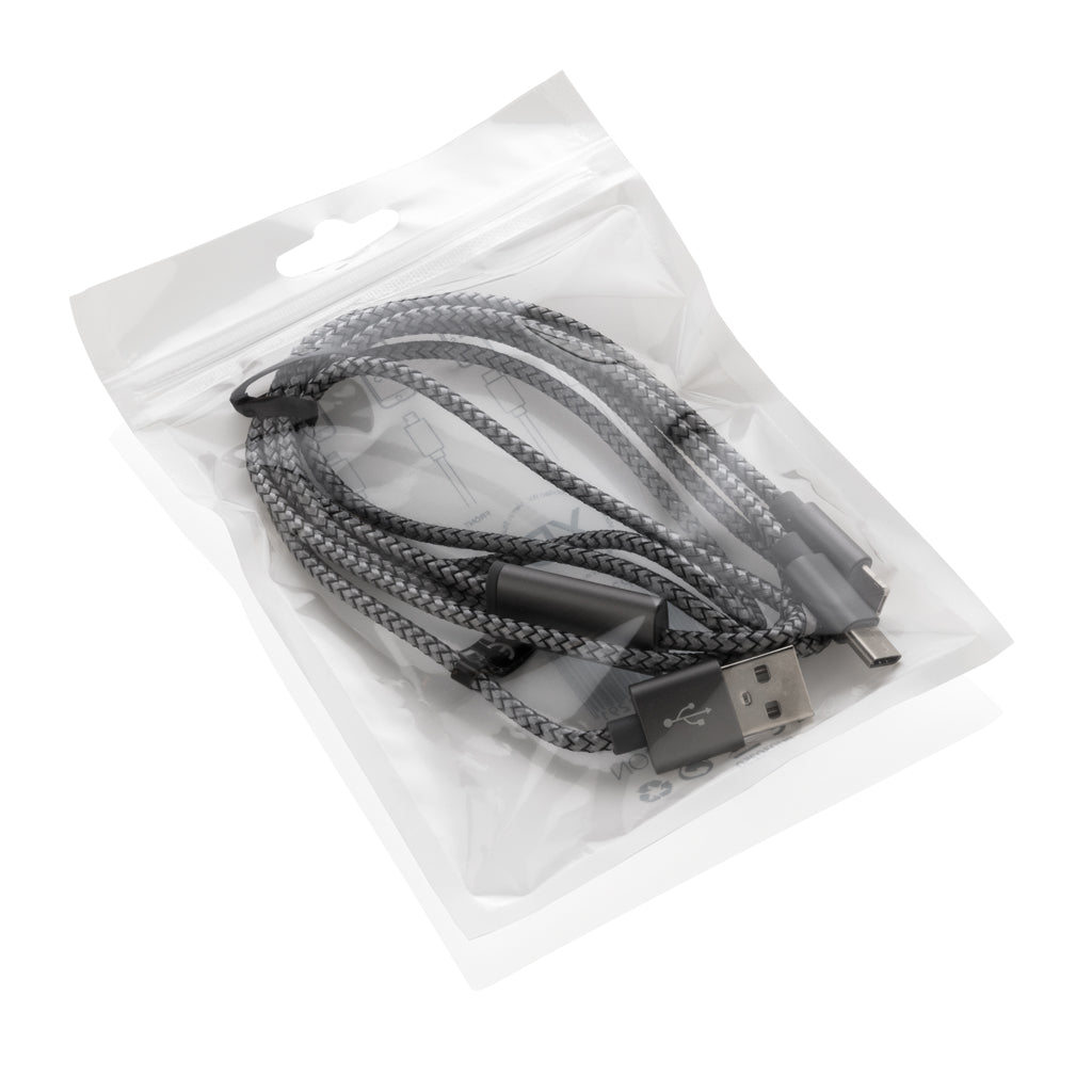 3-i-1 flätad kabel