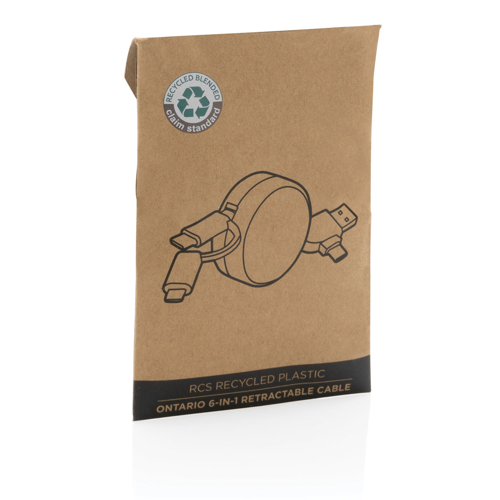 Ontario 6-i-1 utdragbar kabel i RCS återvunnen plast