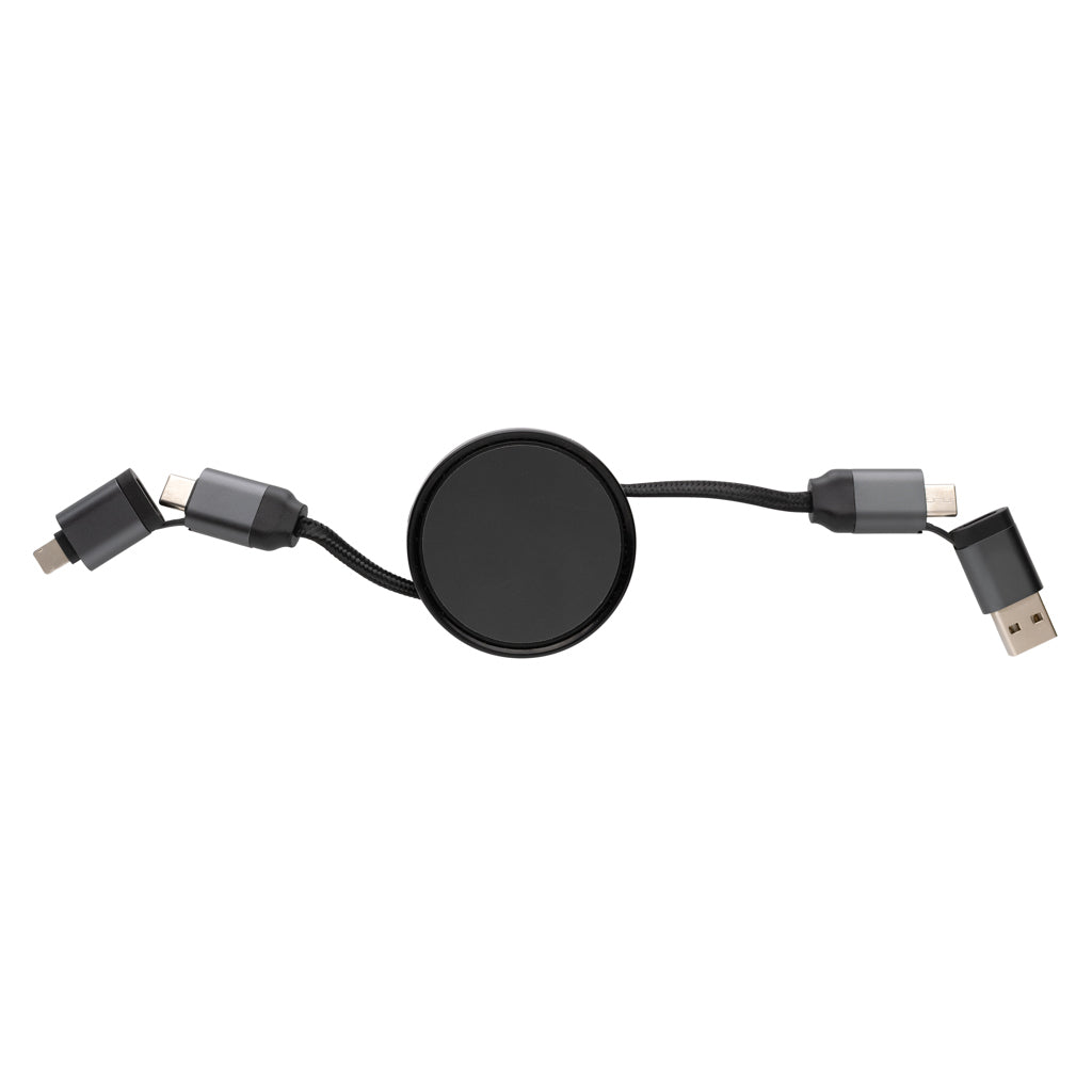 Terra utdragbar 6-i-1 kabel i RCS återvunnen aluminium 45w