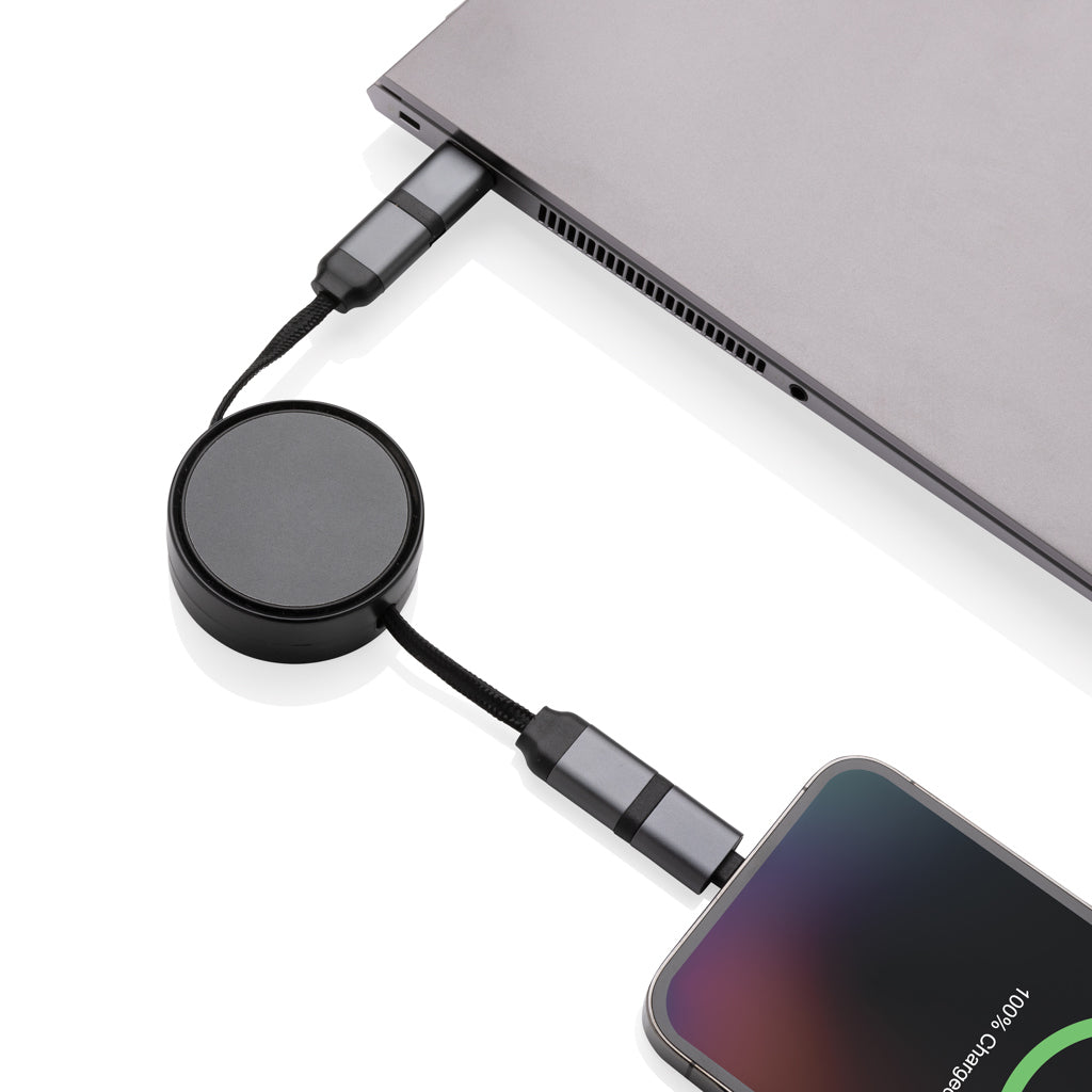Terra utdragbar 6-i-1 kabel i RCS återvunnen aluminium 45w