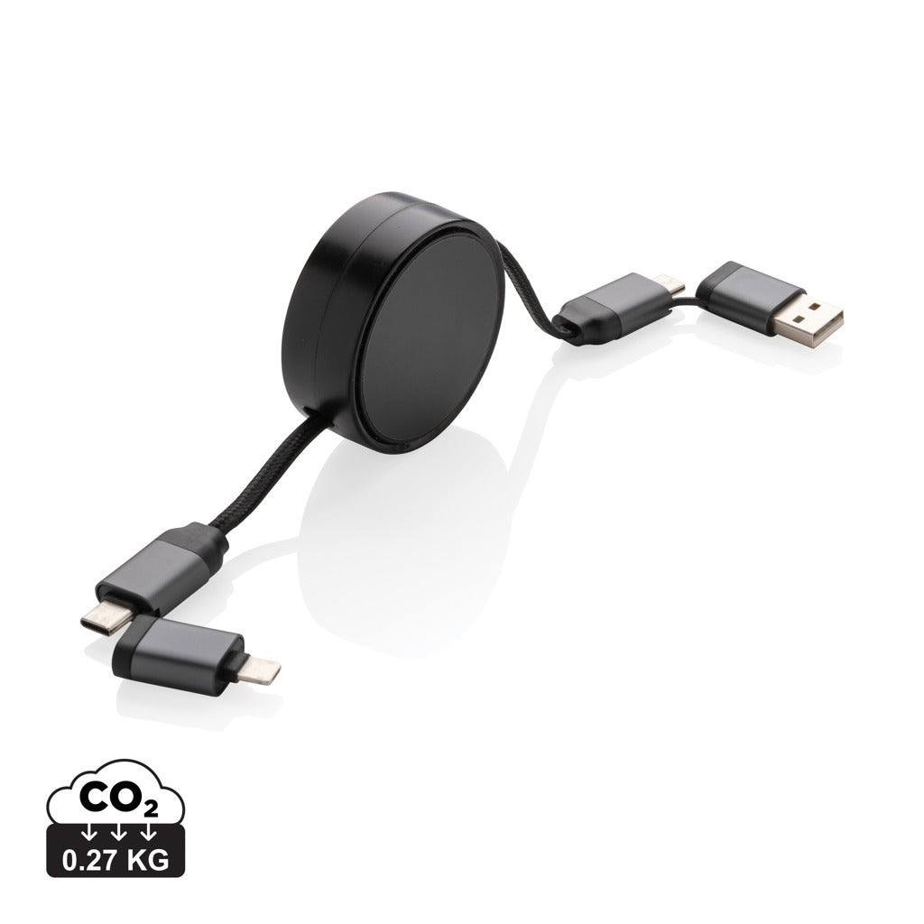 Terra utdragbar 6-i-1 kabel i RCS återvunnen aluminium 45w