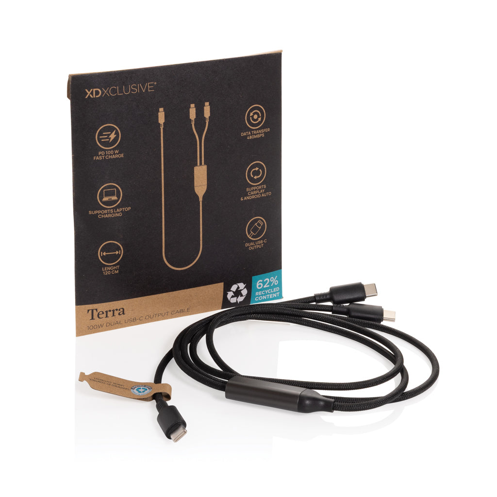 Terra 100 W RCS-kabel med dubbel USB-C-utgång