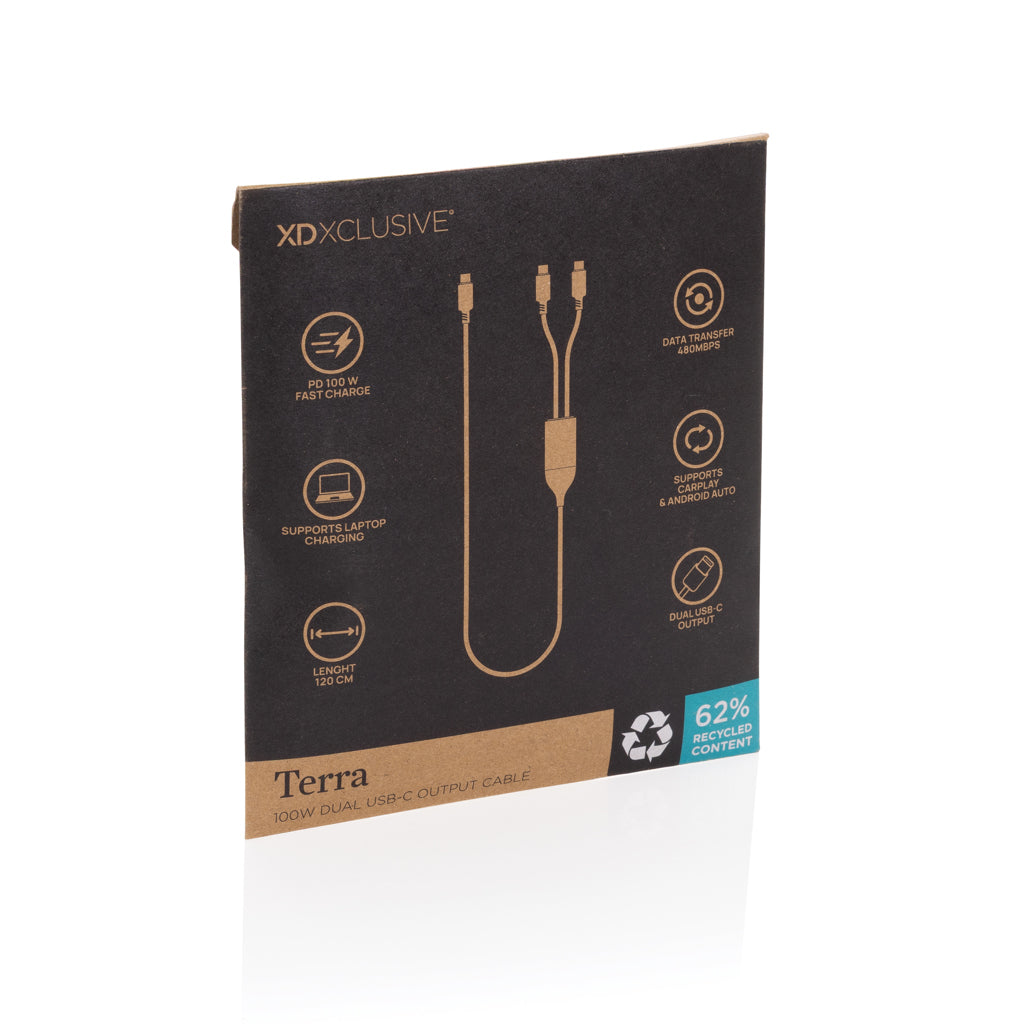 Terra 100 W RCS-kabel med dubbel USB-C-utgång