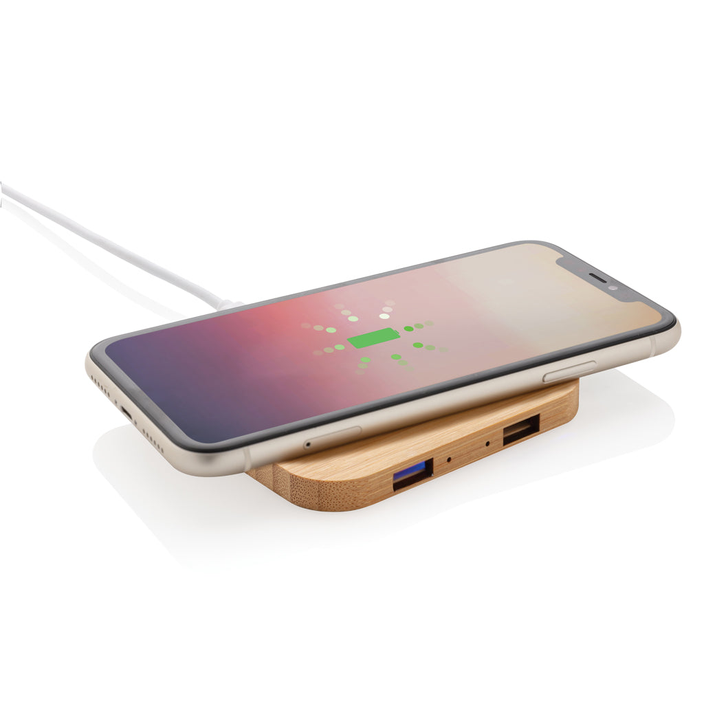 5W trådlös laddare i bambu med USB