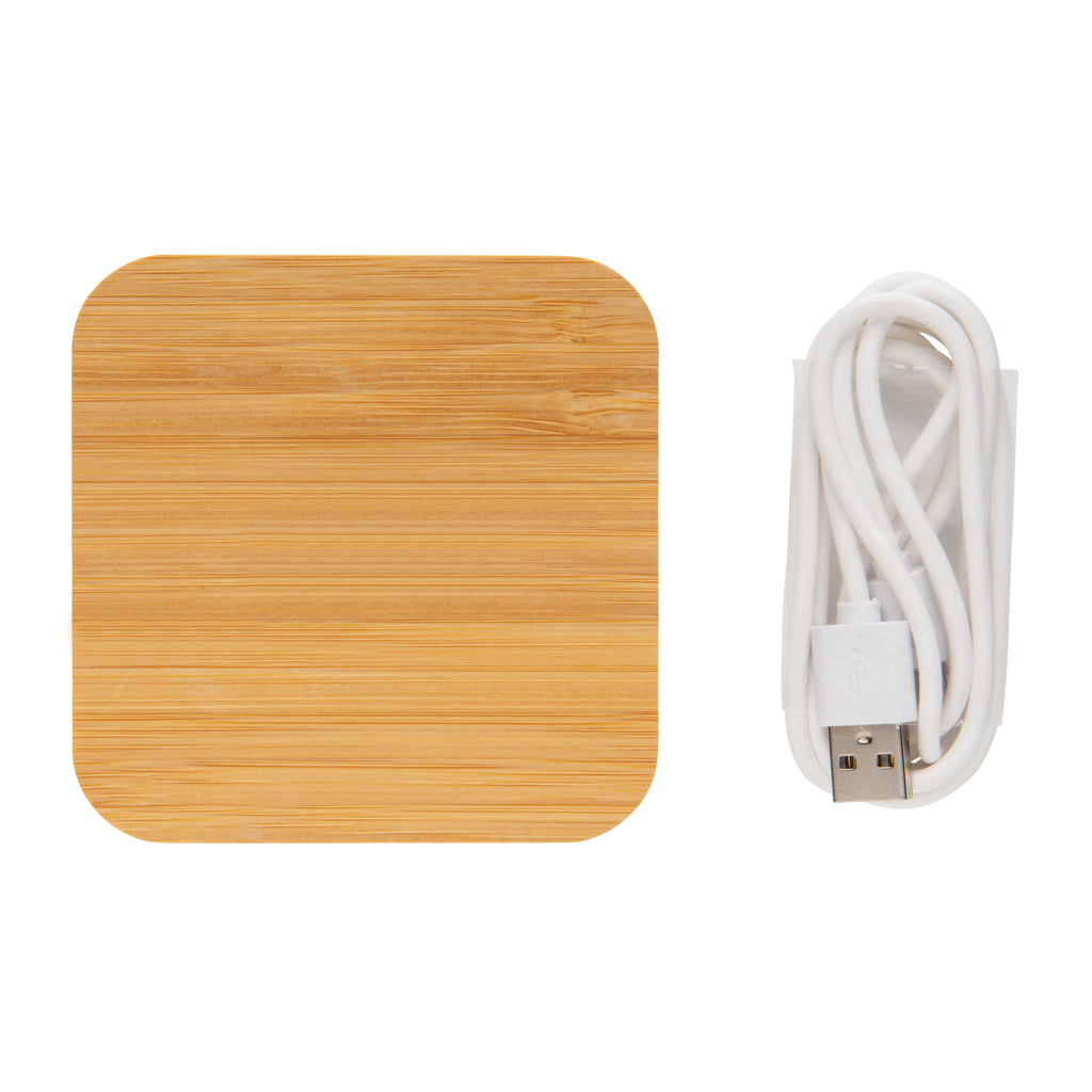 5W trådlös laddare i bambu med USB