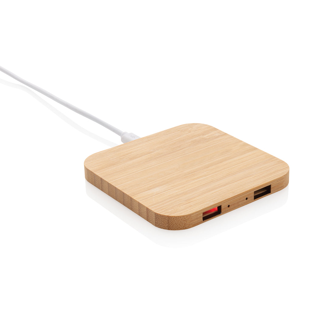 5W trådlös laddare i bambu med USB