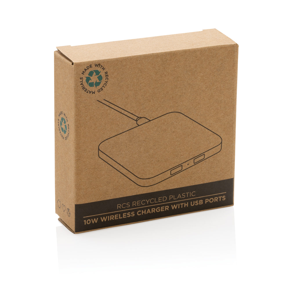 10W trådlösa laddare m. USB portar RCS återvunnen plast