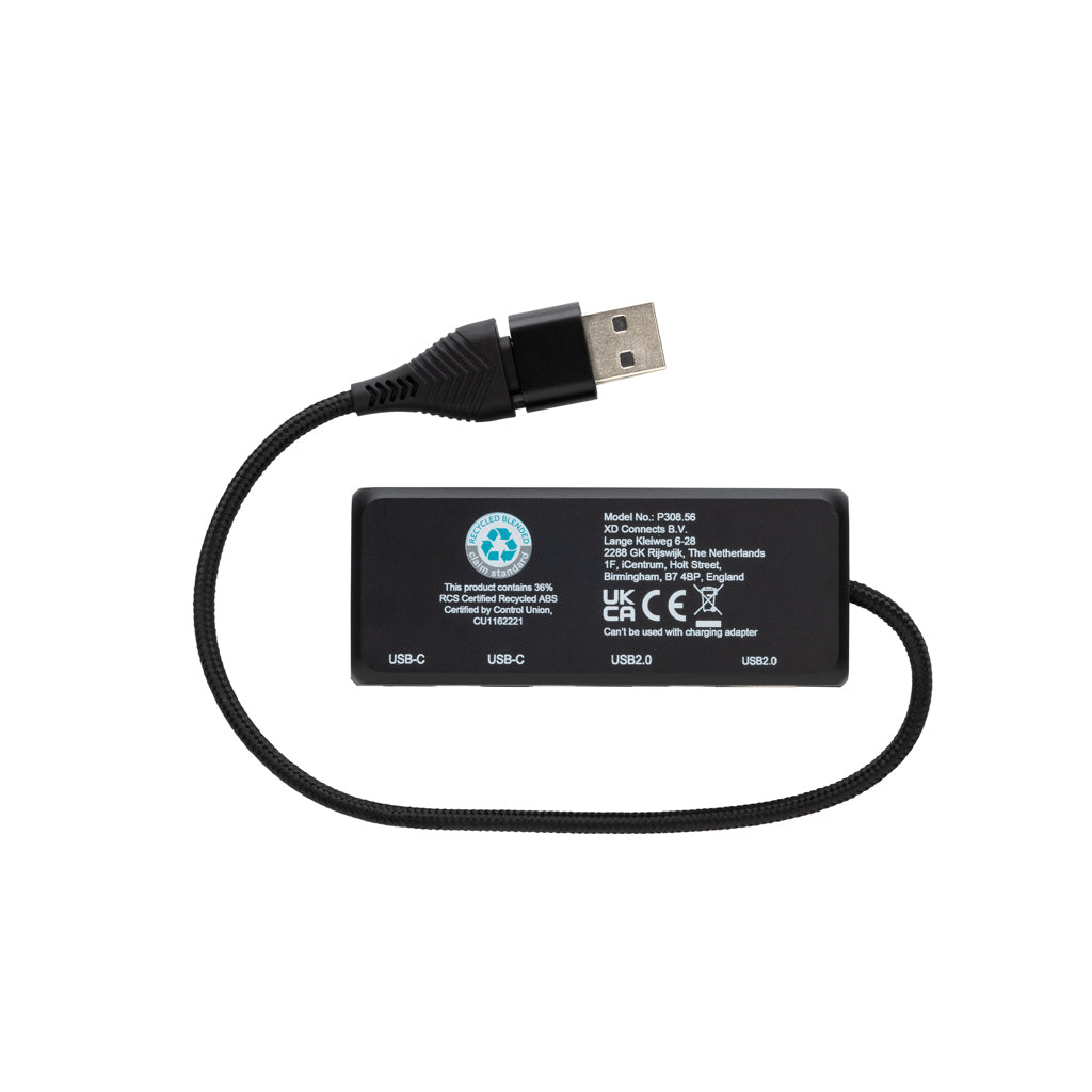 Link USB-hubb i RCS återvunnen plast och bambu