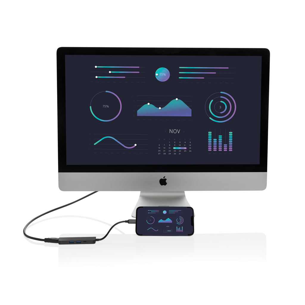 Terra hub med HDMI input i RCS återvunnen aluminium