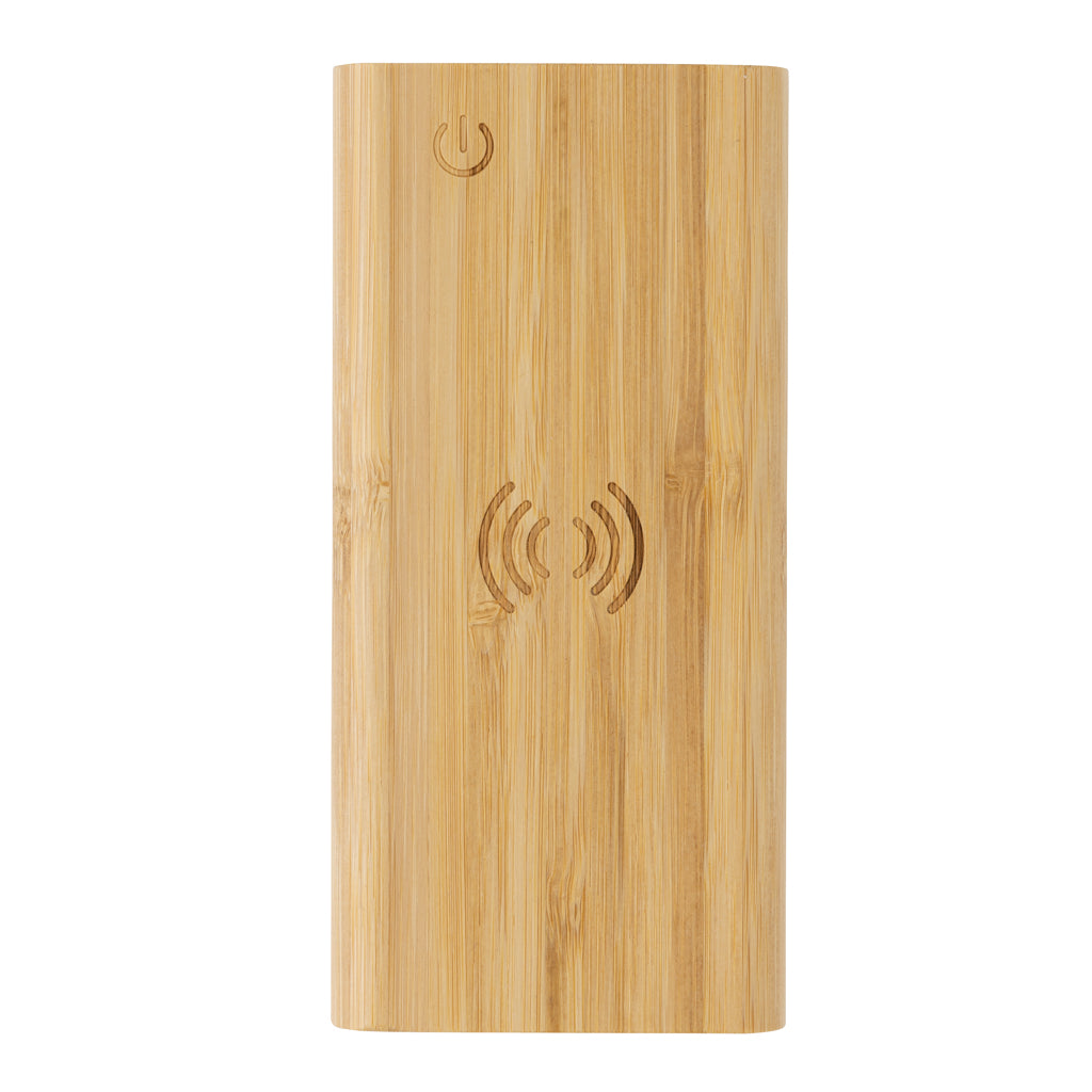 8.000 mAh, 5W trådlös powerbank i bambu