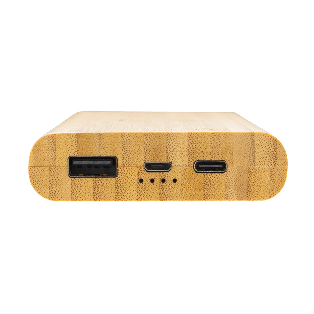 8.000 mAh, 5W trådlös powerbank i bambu