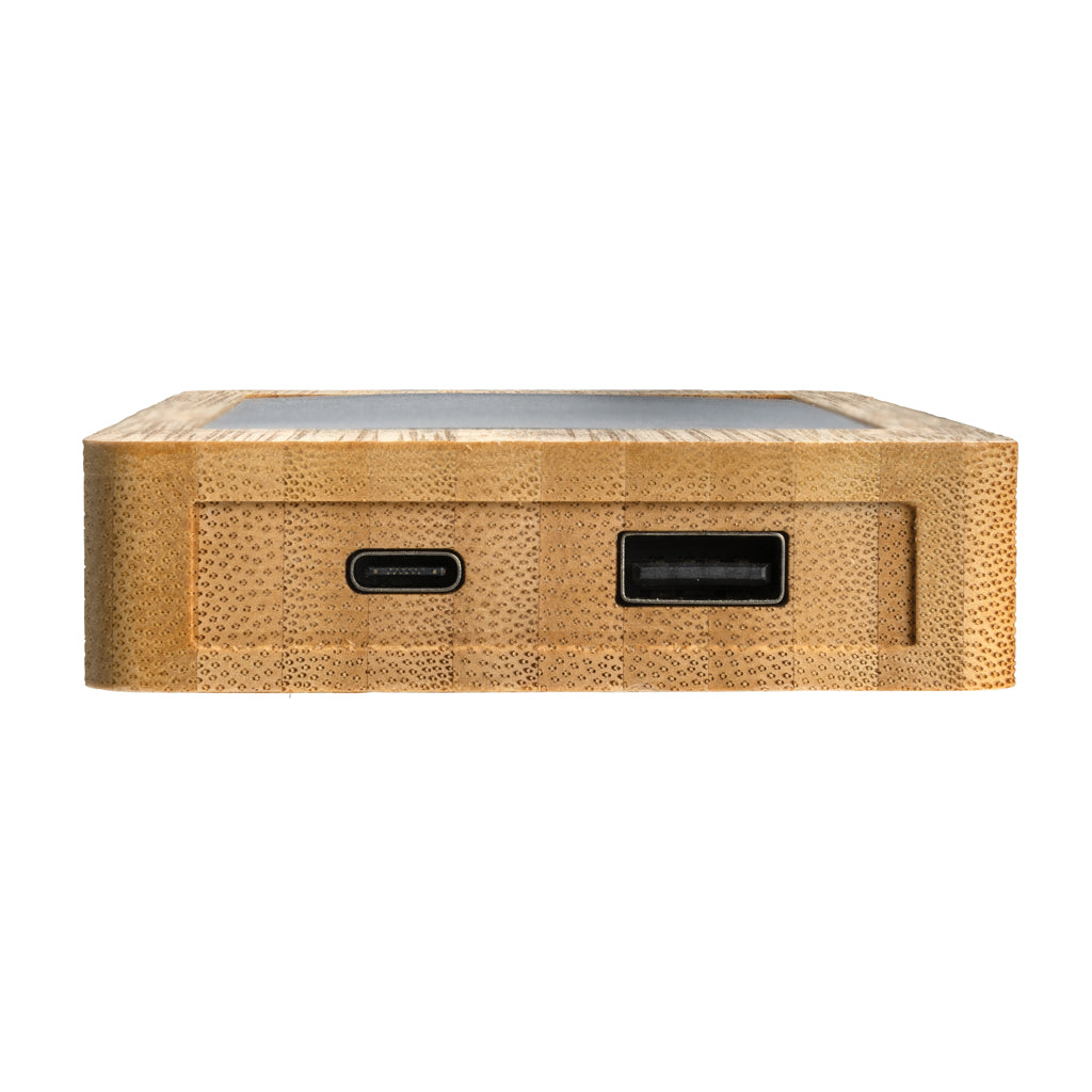 Sunwick 10.000mAh solcellspowerbank i bambu
