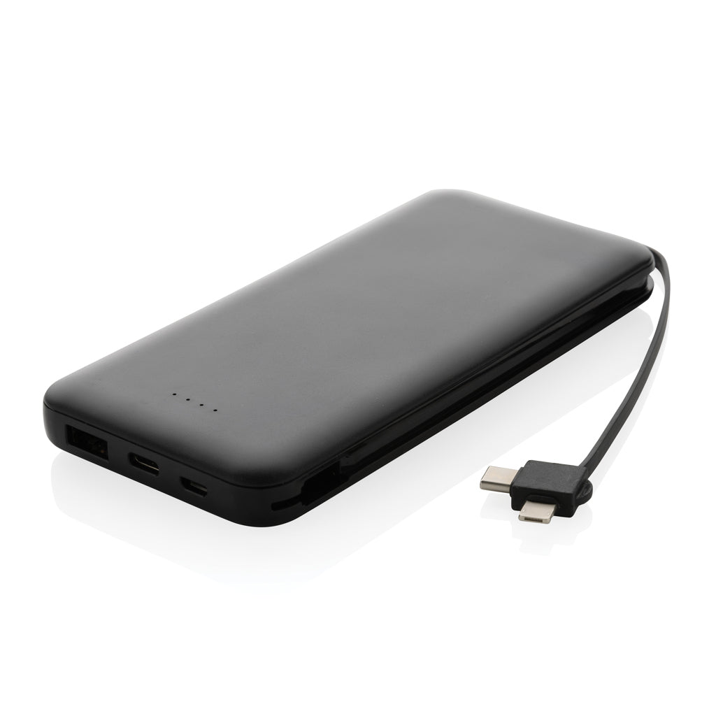 Lockhart 10.000mAh powerbank, integrerade kablar, RCS plast