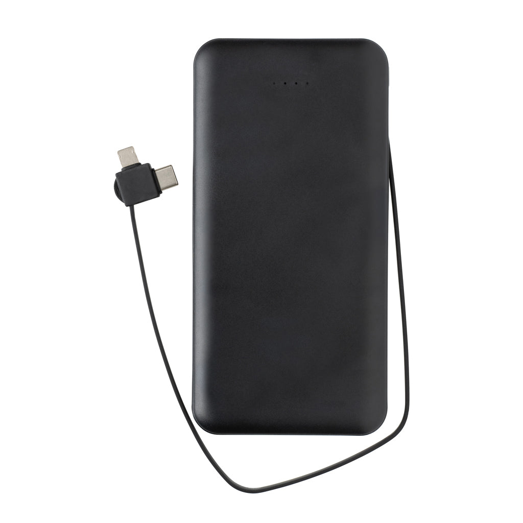 Lockhart 10.000mAh powerbank, integrerade kablar, RCS plast