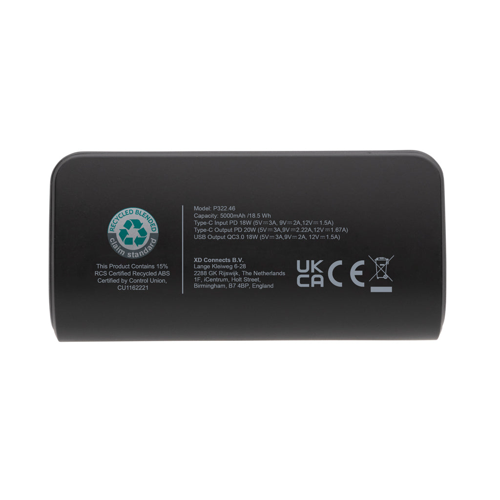 FlashCharge 5.000mAh powerbank snabbladdning, RCS rplast