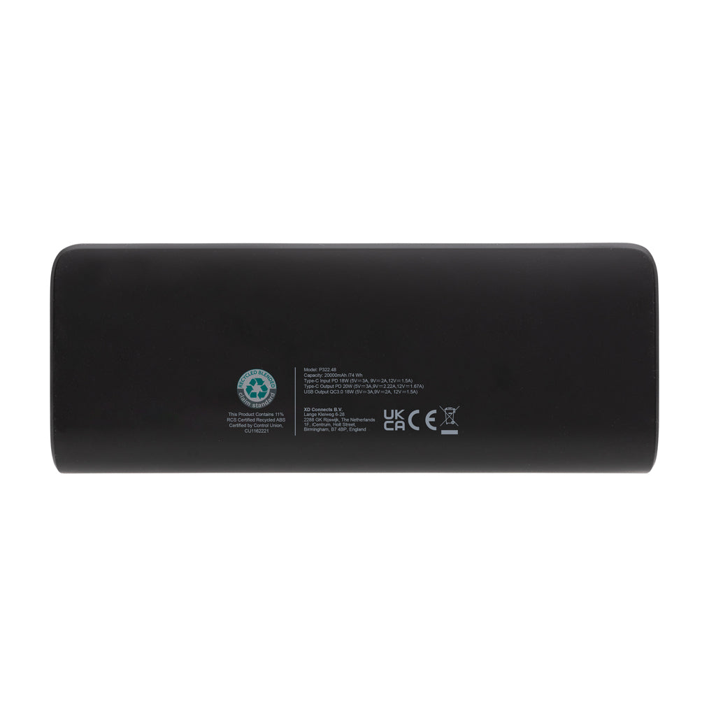 FlashCharge 20.000mAh powerbank snabbladdning, RCS rplast