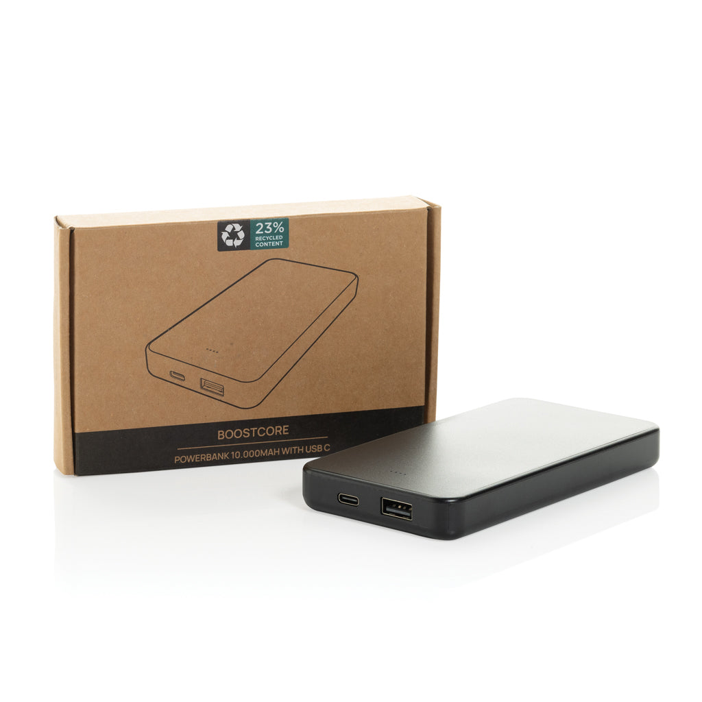 Boostcore RCS powerbank i återvunnen plast 10.000mAh USB C