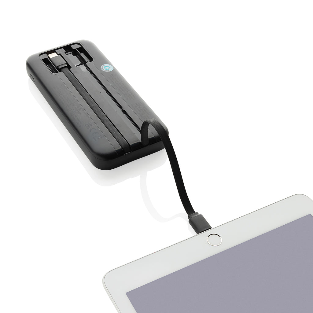Turbopack RCS plast powerbank 10.000 integrerade kablar