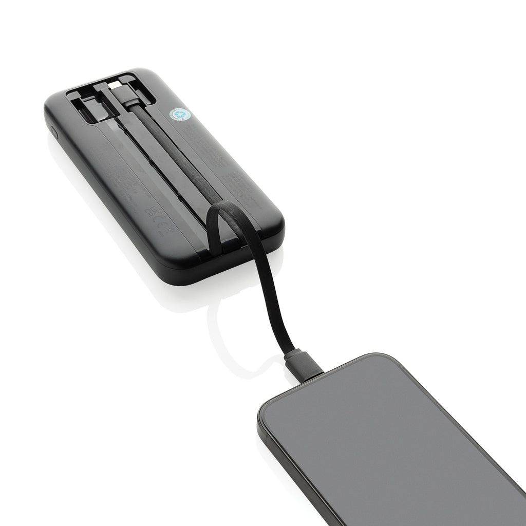 Turbopack RCS plast powerbank 10.000 integrerade kablar