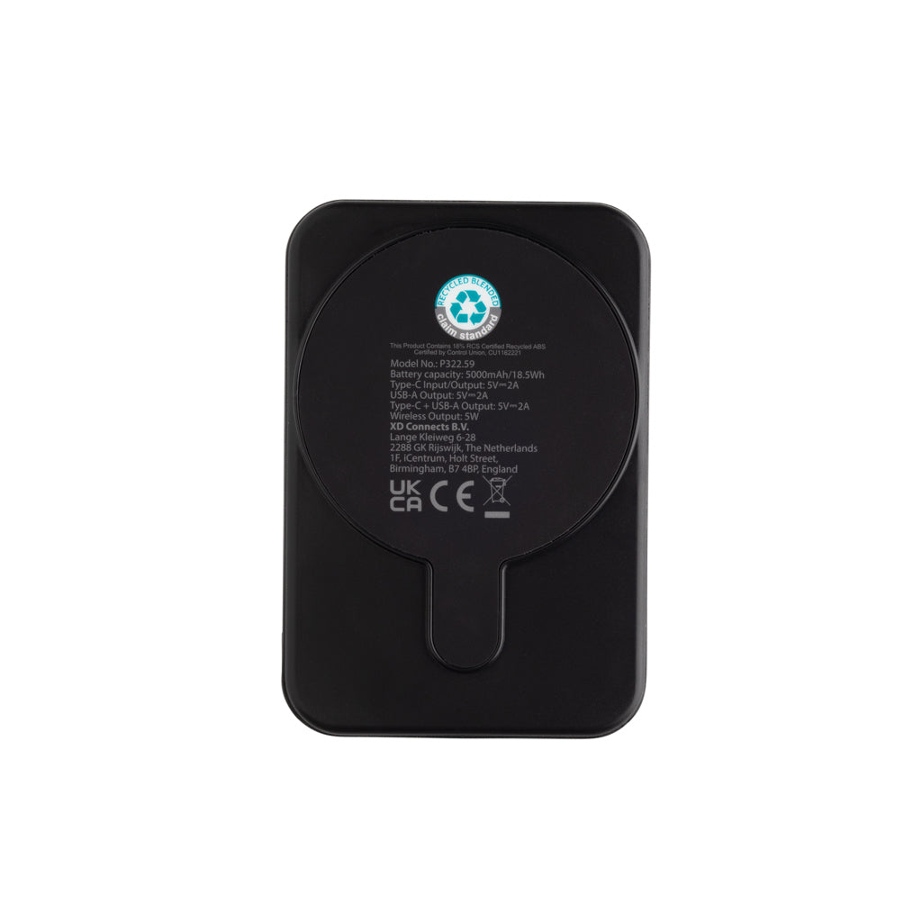 Stellar RCS återvunnen plast 5000 mah 5W magnetisk powerbank