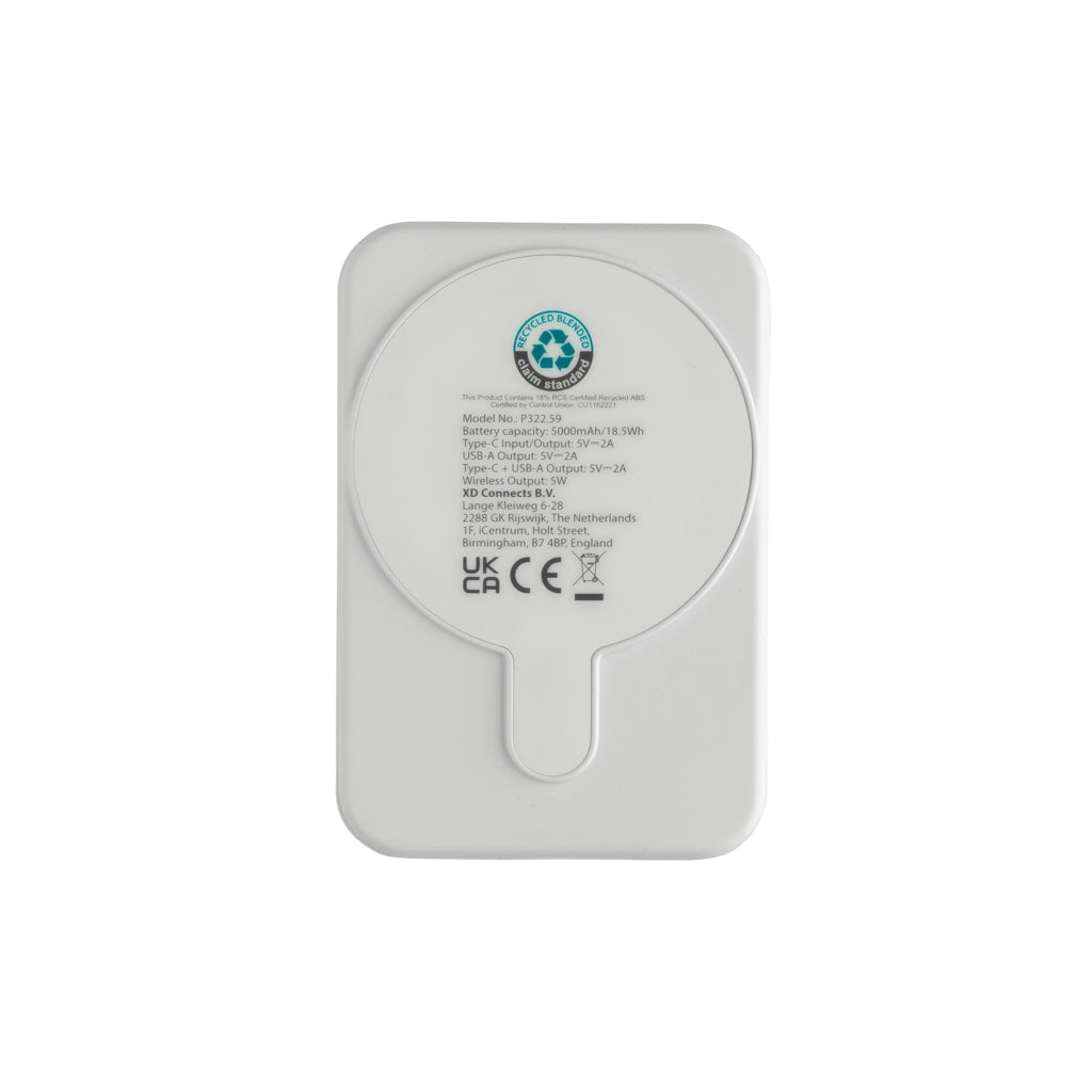 Stellar RCS återvunnen plast 5000 mah 5W magnetisk powerbank