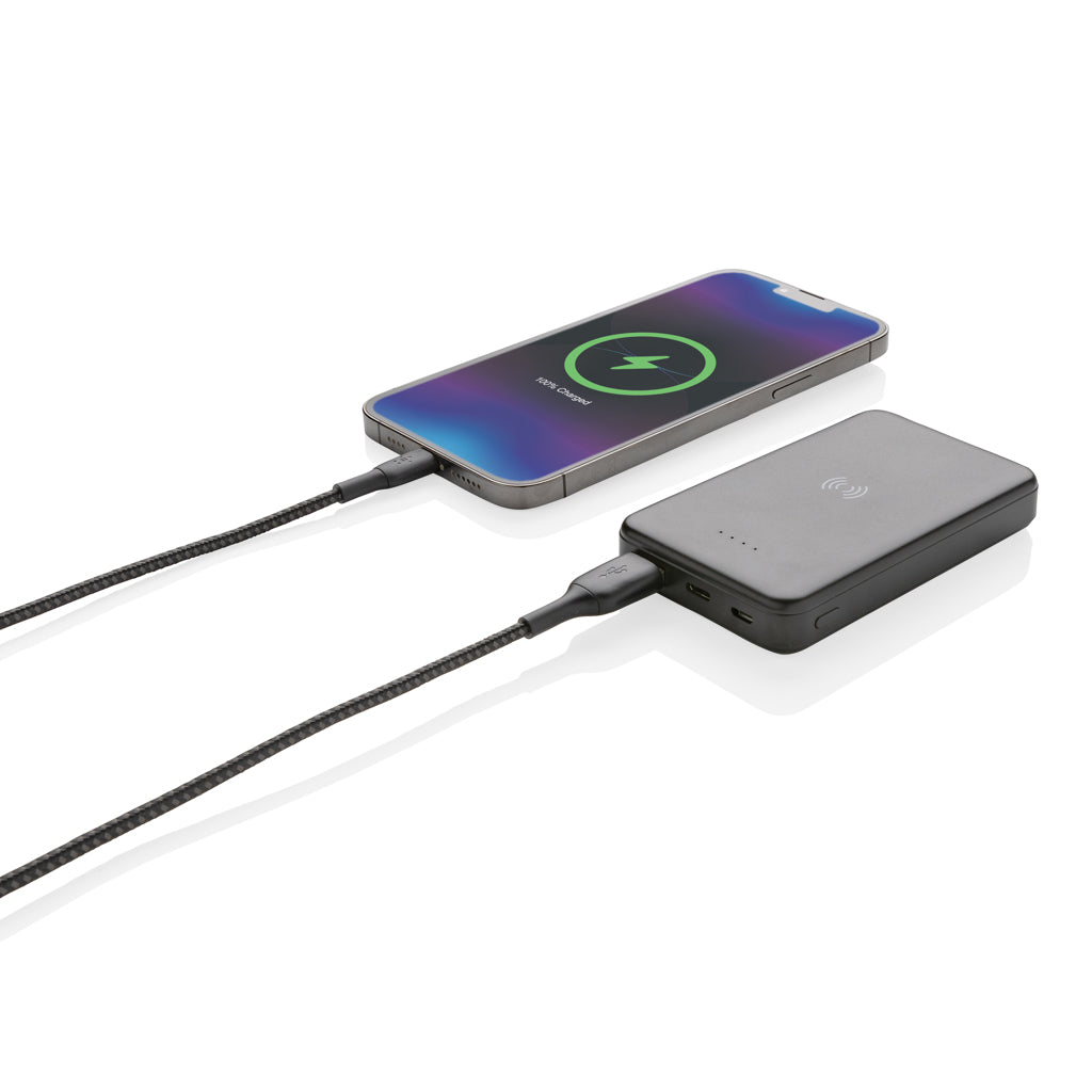 5.000 mAh trådlös powerbank i RCS återvunnen plast