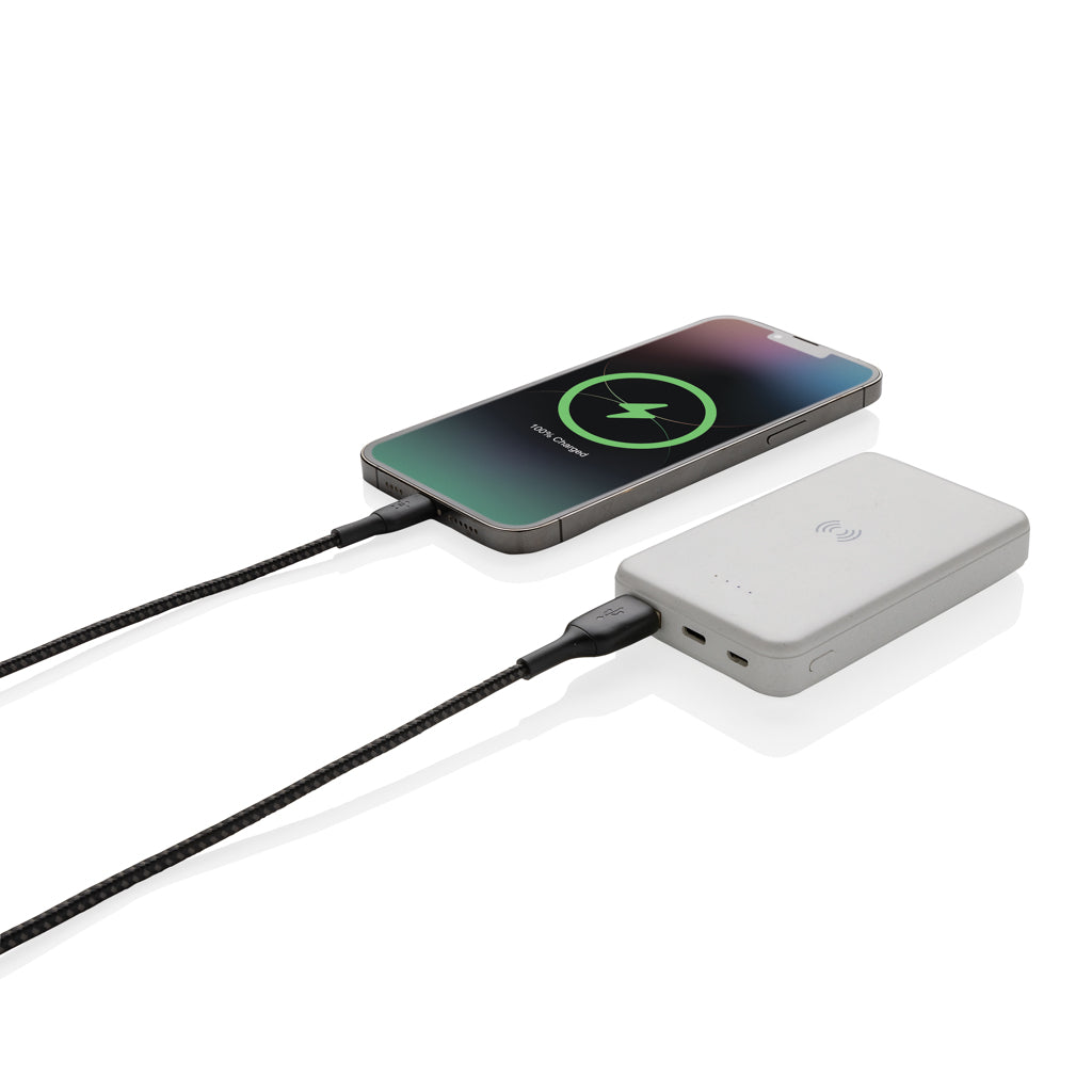 5.000 mAh trådlös powerbank i RCS återvunnen plast