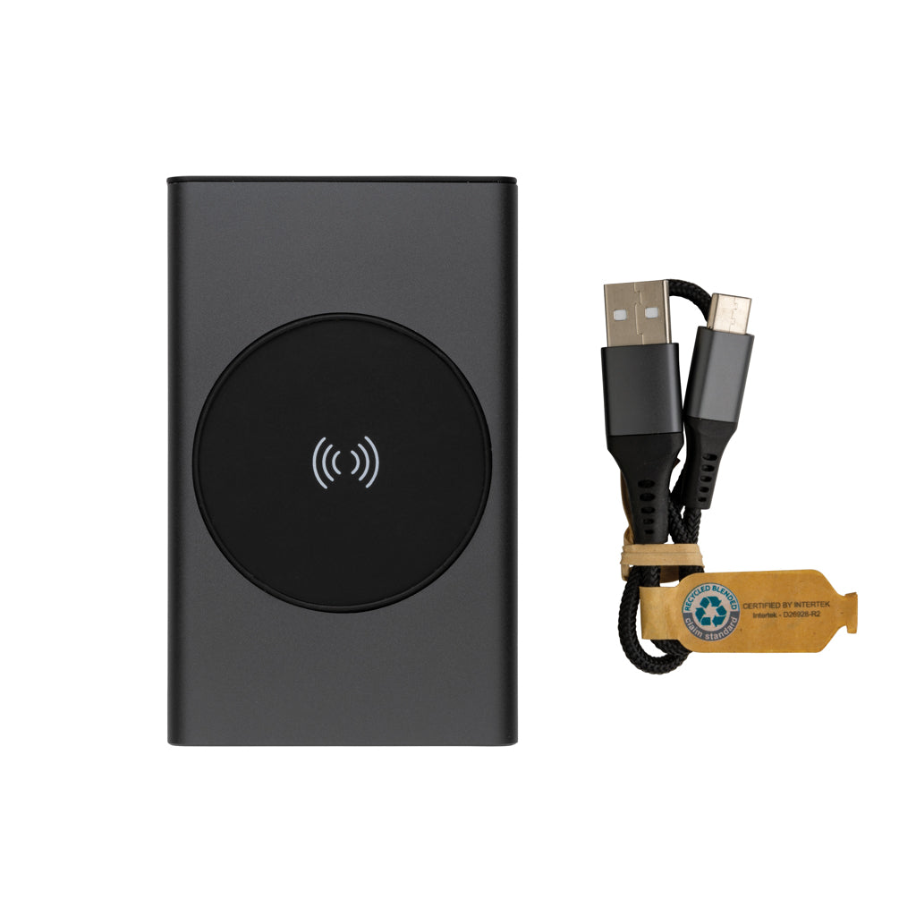Terra 5.000mAh/5W trådlös powerbank RCS återvunnen aluminium