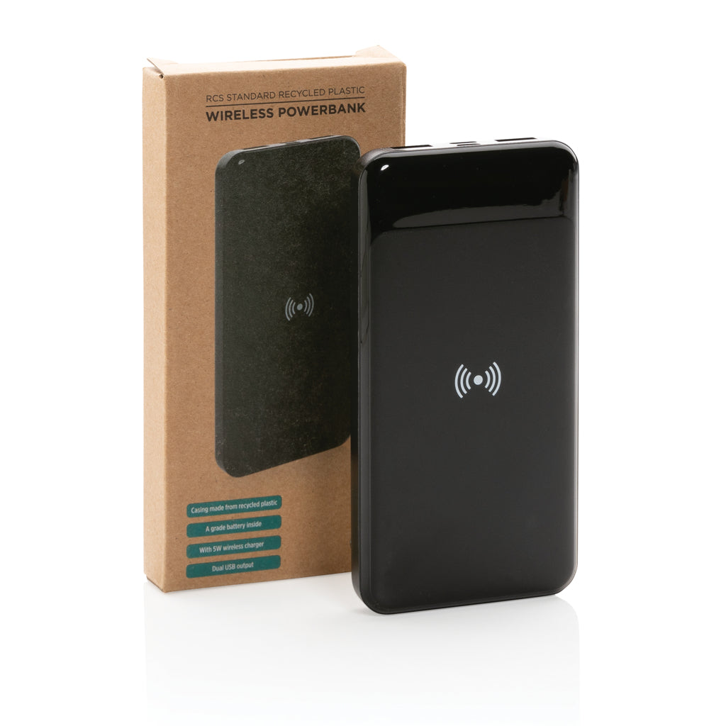 Trådlös powerbank i återvunnen plast, RCS standard