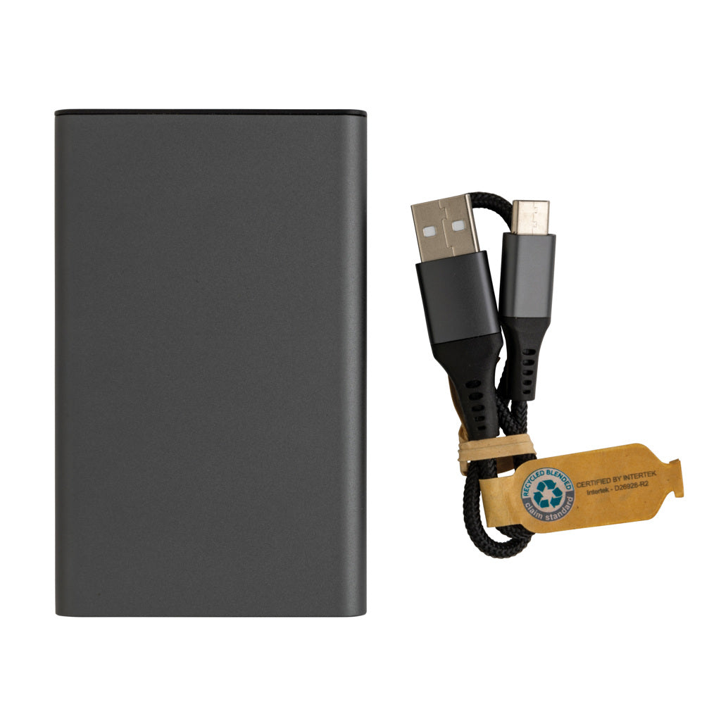 Terra 5.000 mAh powerbank RCS återvunnen aluminium
