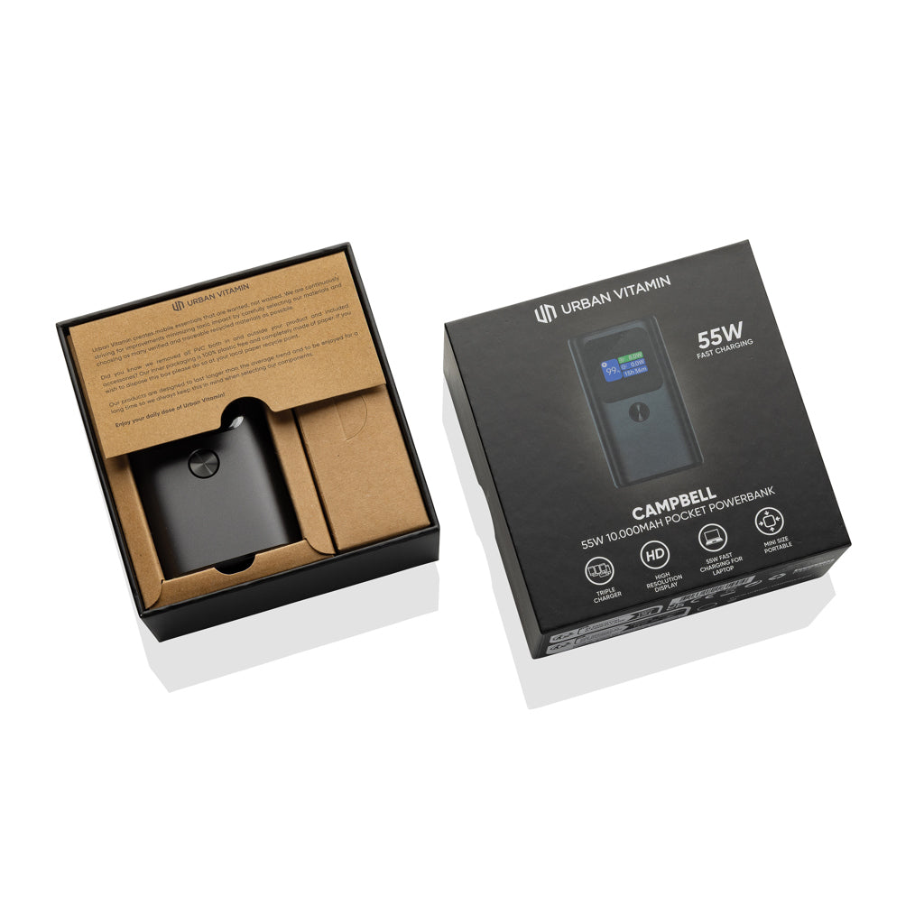 Urban Vitamin Campbell 55 W 10 000 mAh powerbank, fickformat