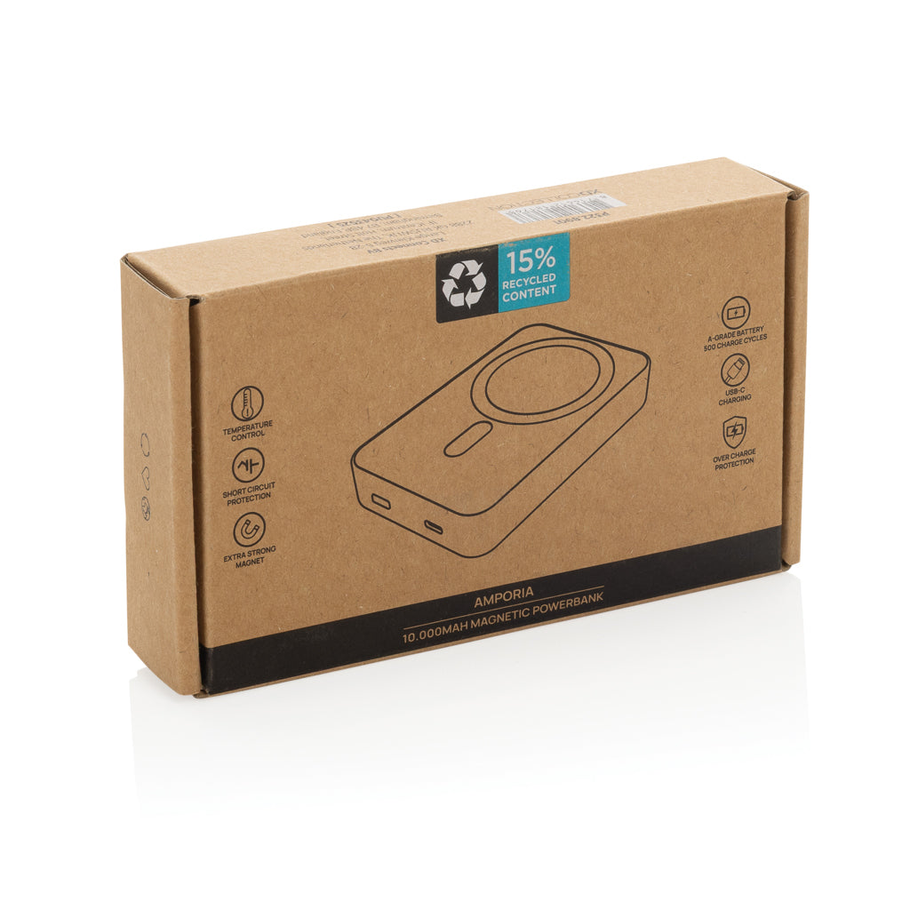 Amporia RCS plast 10 000 mAh magnetisk powerbank
