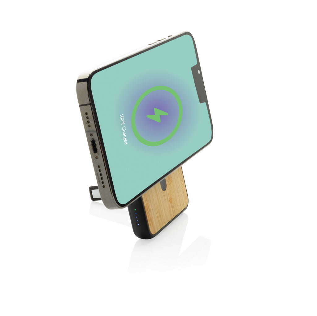 Zen RCS plast 5000 mah 5W magnetisk powerbank i bambu