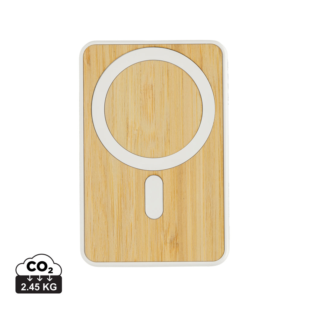 Zen RCS plast 5000 mah 5W magnetisk powerbank i bambu