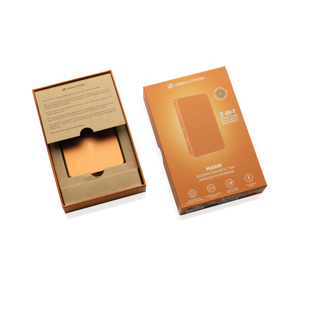 Urban Vitamin Marin 5000mAh magnetisk 15W trådlös powerbank