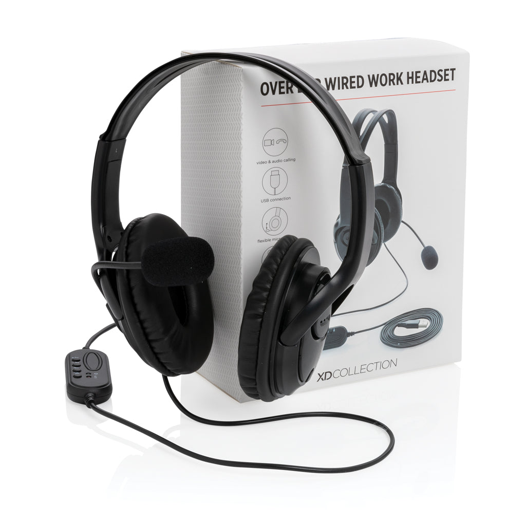 Over-ear headset med kabel