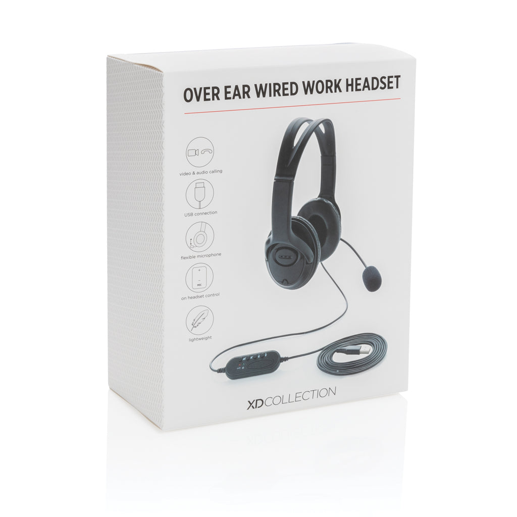 Over-ear headset med kabel