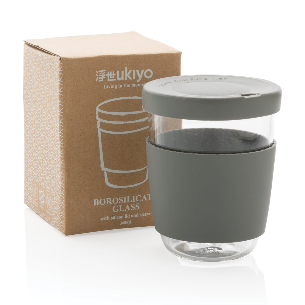 Ukiyo borosilikatglas med silikonlock och sleeve
