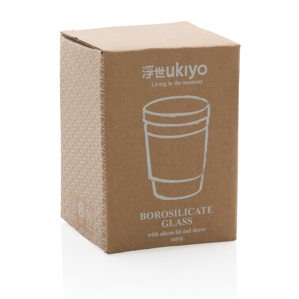 Ukiyo borosilikatglas med silikonlock och sleeve