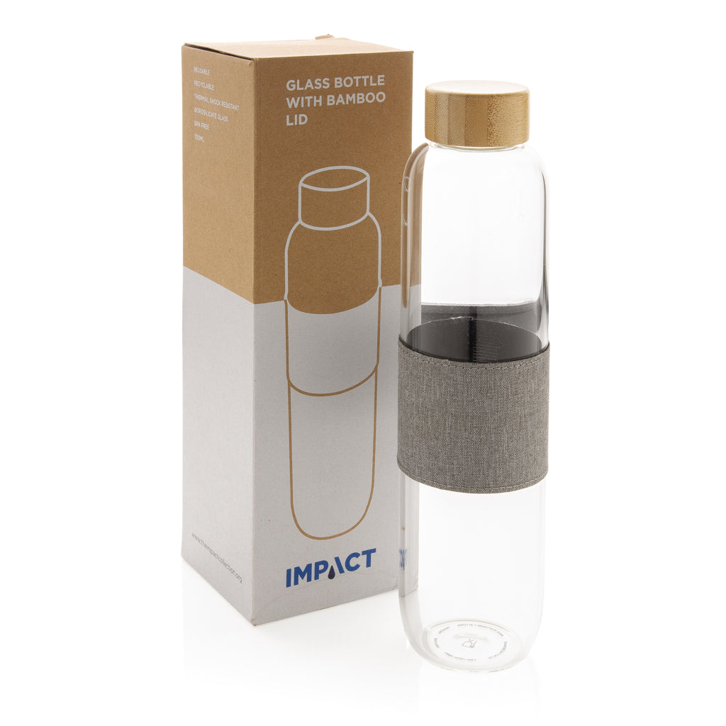 Impact borosilikatglasflaska med bambulock